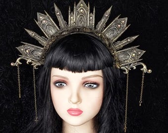 Made to order / Cathedral headpiece "St.Maria", cosplay crown, fantasy costume, gothic, religious, vampire, holy crown