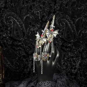 made to order / finger claws & rings &quot;Dracula &quot; fantasy costume, gothic claws, vampire costume, cosplay, bat claws, pagan