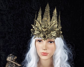 Made to order/ Dracula crown, demon, devil, vampire, headdress, fantasy, yeast, shieldmaiden, gothic, headpiece