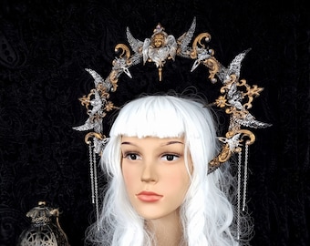 Made to order / Halo "Angel love II."cosplay, gothic crown, larp, headdress, religious, fantasy costume, blind mask, vampire