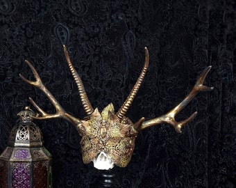 Sofort versandbereit / blinde Maske " Hirsch König", Pagan, Geweih, krone, Hörner,  fantasy kostüm, Teufel, Cernunnos, Vikings, cosplay