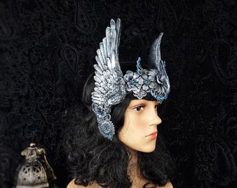 Ready for dispatch / Valkyrie crown, wings face frame, headdress, Vikings, shieldmaiden, pagan, cosplay, larp, fantasy, angel
