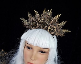 Ready to ship/ Crown "The star", fairytale, larp, goth headpiece, gothic crown, pagan crown, medusa, fantasy, cosplay, vampire, blind mask