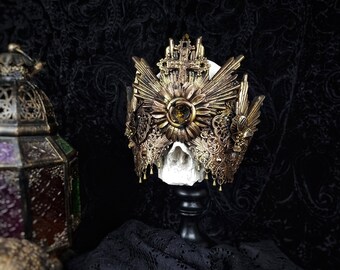 Made to order/blind mask "Starry Shine" blind optics, fantasy costume, religious, angel, gothic crown, cosplay, vampire, sacral