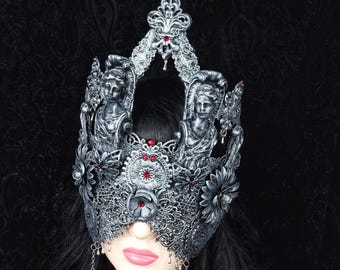 MADE TO ORDER cathedral blind mask "victoria" cosplay, vampire, fantasy, goth, crown, vodoo