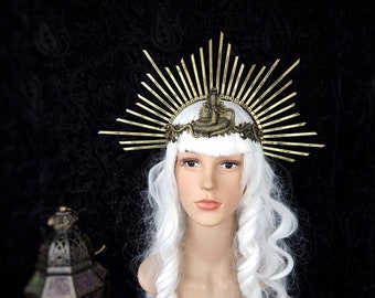 Set headdress & crown "Medusa Queen" halo, cleopatra, snake, fantasy, cosplay, larp, gothic/made to order