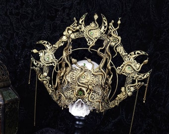 Made to order/set Medusa halo & blind mask, crown, gothic, fantasy costume, cleopatra, cosplay, larp, snake, pagan