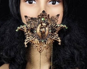 Made to order/ Cernunnos mouth mask, pagan, fantasy, shieldmaiden, vikings, larp, cosplay, blind mask, deer skull, witch, goth