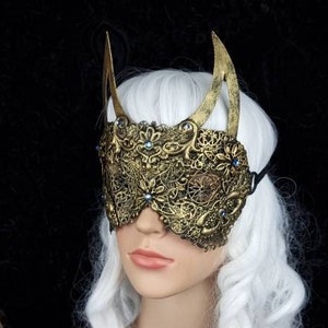 MADE TO ORDER blind mask "Devils Ears " cosplay, vampire, fantasy, goth, crown, vodoo