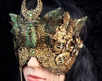 blind mask " King & Queen " , gothic crown, gothic headpiece, religious, cosplay, cathedral, medusa costume, fantasy mask / MADE TO ORDER