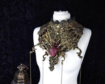 Made to order / Collar, Armor "Sacred heart", burlesque, cosplay, larp, fantasy, armor, witch, vampire, gothic, costume
