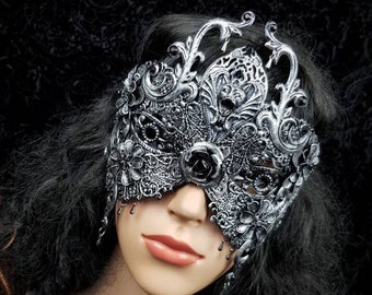 MADE TO ORDER blind mask "Gargoyle" cosplay, vampire, fantasy, goth, crown, voodoo
