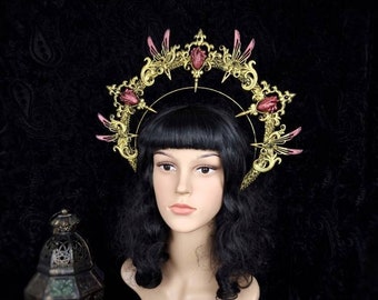 Made to order / halo "fairy heart" cosplay, headdress, larp, elf, fantasy costume, witch, gothic, crown, halo