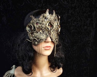 Medusa, blind mask, cleopatra headpiece, medusa costume, fantasy costume, gothic headpiece, cosplay, pagan, larp, medieval / Made to order