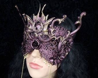 Blind mask " Vampire Love " gothic, larp, cosplay, fantasy costume, witch, medusa, bat, headdress / made to order