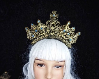 Angel baroque, crown, headdress, holy, sacral, cosplay, larp, gothic/ made to order