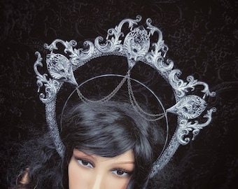 Halo Gargoyle, halo headband, Gothic headpiece, gothic headdress, holy crown, goth crown, Gothic Crown / Made to order