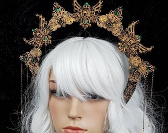 Made to order / Halo " II. King Lionheart, Halo, Gothic crown, fantasy costume, pagan, witch, headdress, cosplay