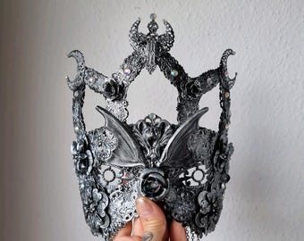 Blind mask, Vampire church, Cathedral, gothic headpiece, gothic crown, bat mask fantasy mask, medusa costume,cosplay / Made to order