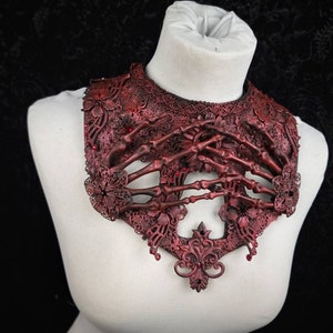 Chest armor "Skeleton hand" collar, larp, gothic, cathedral, horror, skull, religious, cosplay, goth crown, angel, vampire / MADE TO ORDER