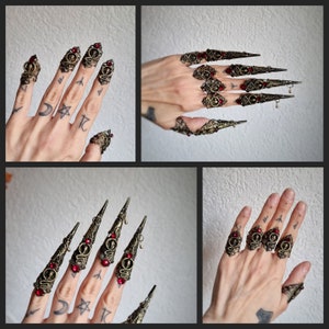 finger claws different colors available metal glove Raven claws finger armor II fingerclaws with nail tips chains