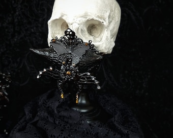 Made to order/Halo mouth mask "Devils fairy" cosplay, larp, witch, gothic, mask, mouth patch, witch, demon, eye patch