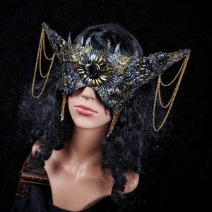 Blind mask &quot; Moon Elf &quot; gothic crown, cosplay, pagan, fairy, gothic headpiece, fantasy mask, medusa costume, witch / MADE TO ORDER