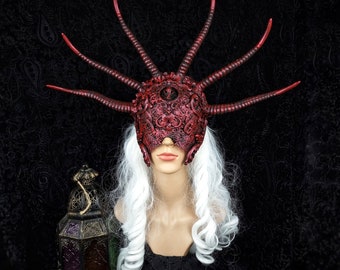 Custom made / blind mask "Vlad Dracul", demon, gothic crown, horns mask, fantasy costume, devil, vampire, Vikings, pagan