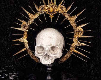 Halo "Catacombe heart" Halo, headdress, fantasy, cosplay, larp, goth crown, angel, vampire, gothic / Made to order