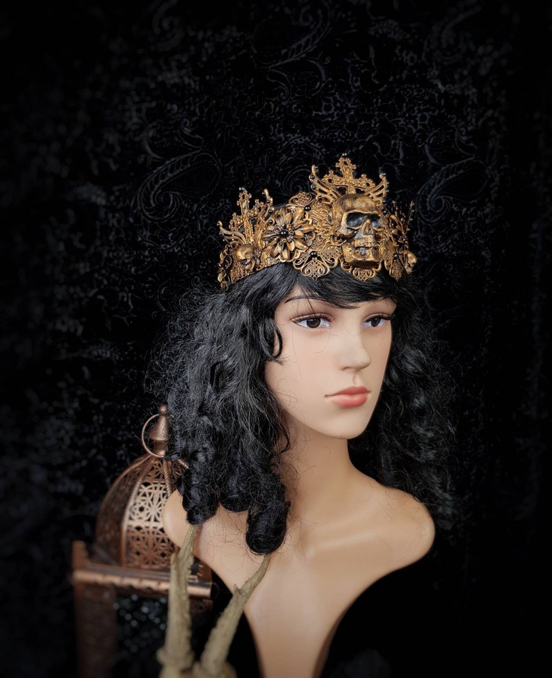 Goth crown Assassin Crown with skull and chains available in different colors and Style Warrior Headpiece