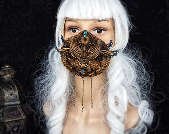 Ready to ship / Angel Love Jaw mask, mouth mask, mouth patch, gothic mask, gothic headpiece, blind mask, cosplay, larp, medusa costume