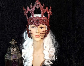 Made to order / skeleton hand cathedral crown face frame, headdress, horror, fantasy, vampire, shieldmaiden, gothic