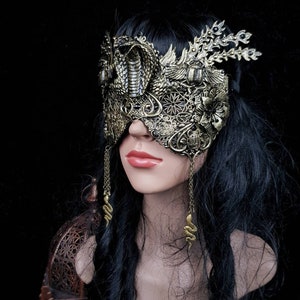 Cobra Scarab Mask, Blind Mask, Snake Mask, Cleopatra Headpiece, Medusa ...