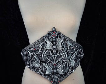 Waist armor, corset "Vampire" cathedral, cosplay, fantasy, goth, bat, belt, horror, gargoyle / Made to order