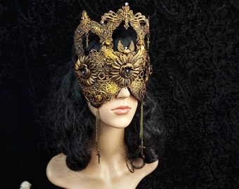 MADE TO ORDER cathedral blind mask, religious, angel, fantasy costume, cosplay, gothic, crown