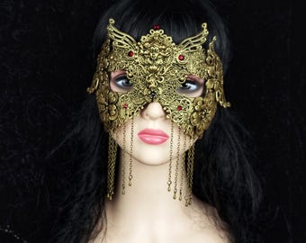 Made to order / Art nouveau classic mask, goth crown, gothic crown, gothic headpiece, medusa costume, fantasy mask, cosplay, viking