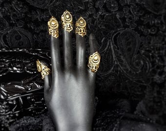 made to order / 5 vampire rings, cosplay costume, gothic rings, fantasy costume, pagan, bat rings, costume jewelry