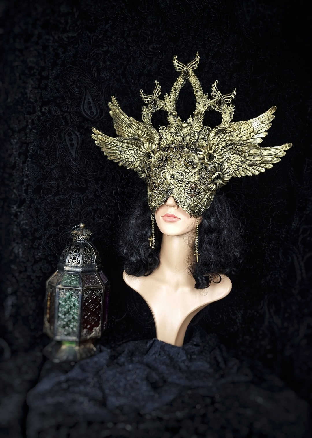 Made to Order/ Wings Cathedral Blind Mask Headdress, Angel, Cosplay ...