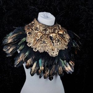 Chest armor &quot;Black Swan&quot; goth collar, gothic headpiece, medusa costume, blind mask, cosplay, Metal collar, cosplay / Made to measure