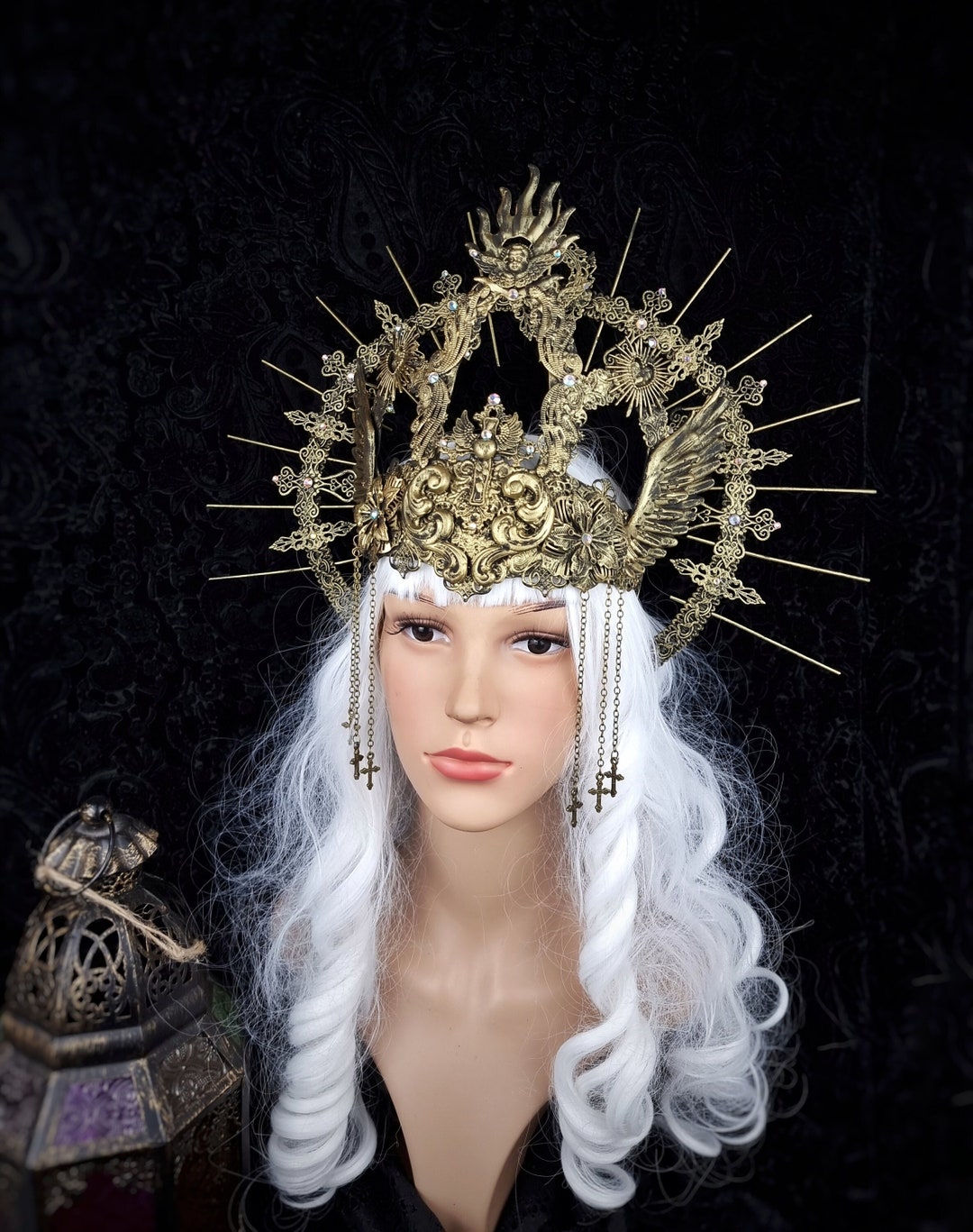 Made to Order / Set Halo Headdress & Church Window Crown Etsy