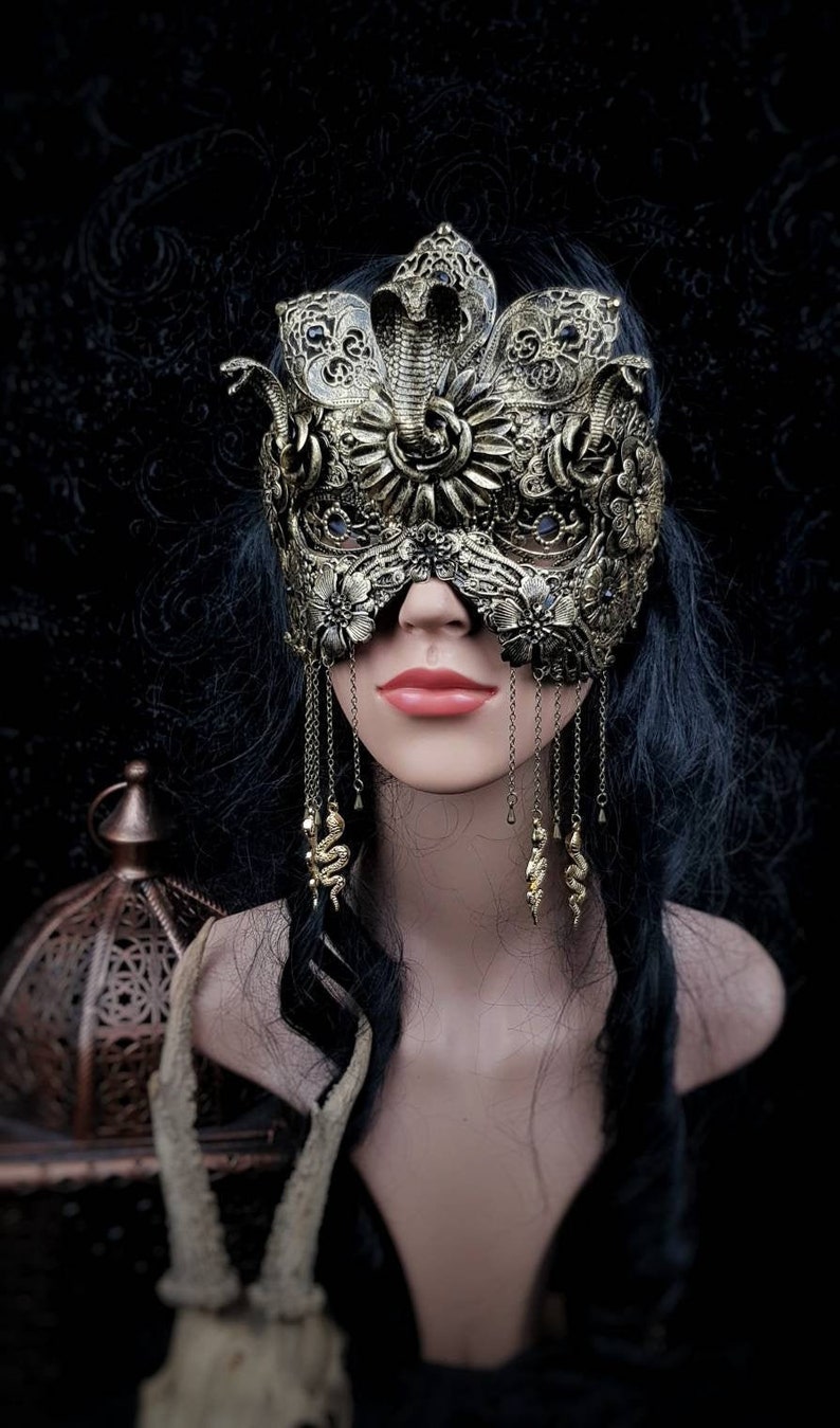 Cleopatra mask Snake mask Medusa costume Cleopatra Headpiece blind mask fantasy costume available in different colors