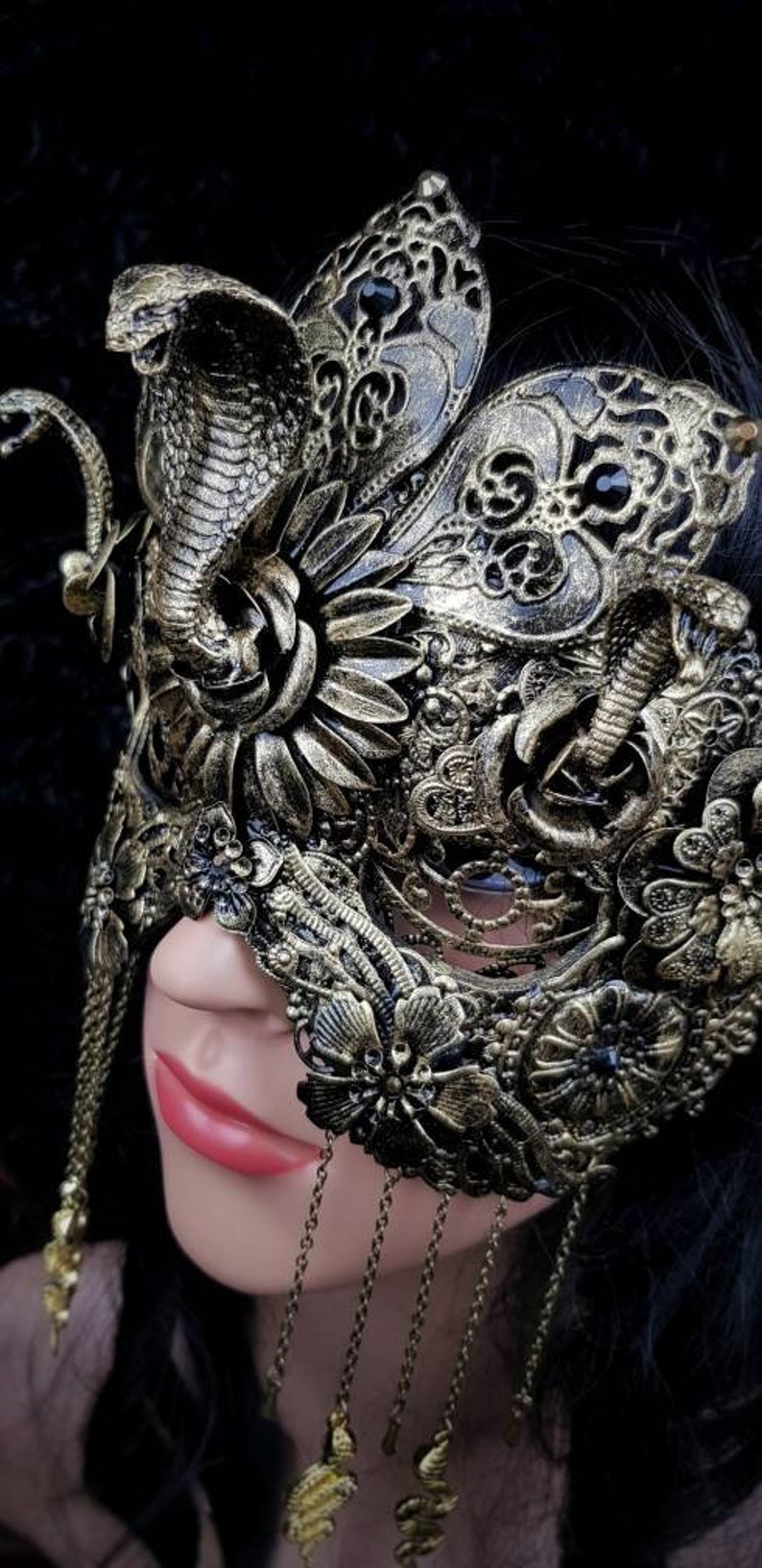 Cleopatra mask Snake mask Medusa costume Cleopatra Headpiece blind mask fantasy costume available in different colors