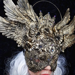 Wings Headpiece and Blind Mask, Gothic Crown, Gothic Headpiece ...