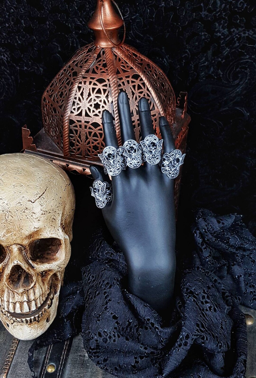 Made to Order / 5 Vampire Rings, Cosplay Costume, Gothic Rings, Fantasy ...