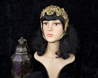 Face frame headdress "Baroque" fantasy, cosplay, larp, sacred, angel, Gothic, mask, crown / Made to order