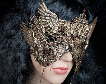 Angel wing mask, blind optics, cosplay, fairy, larp, fantasy costume, holy, blind mask, gothic, headdress / made to order