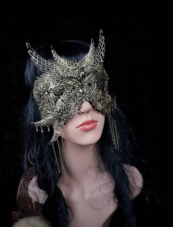 II. Holy Crow Blind Mask Goth Crown Blind Mask Gothic Etsy