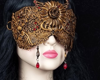 Made to order / blind mask "Flower Queen" blind optics, demon blind mask, devil, vampire, medusa, goth crown, cosplay