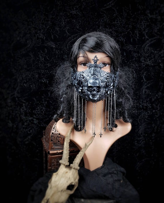 Goth crown Assassin Crown with skull and chains available in different colors and Style Warrior Headpiece