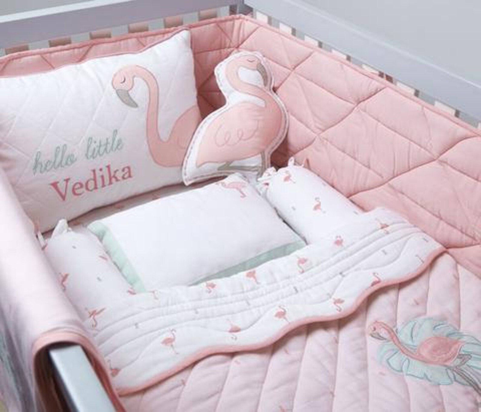 Hello Flamingobaby Bedding Crib Set Crib Bedding New Baby Etsy